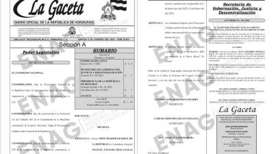 Publicaciones en La Gaceta sobre el nuevo procurador general y subprocurador.