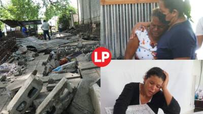 Las lluvias en la zona norte del país continúan dejando luto y tristeza, esto luego de que una niña muriera aplastada tras la caída de un muro en una colonia de San Pedro Sula. Fotografías: La Prensa / José Cantarero.