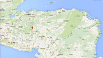 Captura de pantalla de la localización del municipio de Siguatepeque, Comayagua, lugar donde ocurrió la muerte violenta.