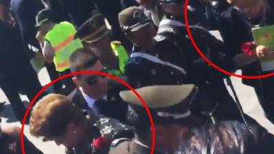 Después del susto, ambas presidentas mostraron preocupación.