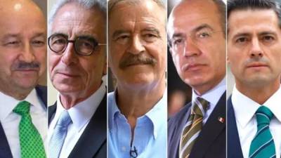 Los expresidentes de México, Carlos Salinas de Gortari, Ernesto Zedillo, Vicente Fox, Felipe Calderón y Enrique Peña Nieto.