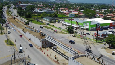 El paso a desnivel en construcción es uno de los cuatro proyectos que revolucionarán el sector sureste. Foto/Drone: Yoseph Amaya