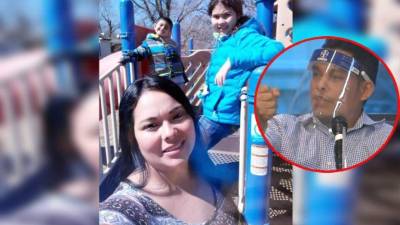 Fotografías en vida de la hondureña Rossibeth Flores y sus dos hijos. A la derecha aparece Marvin Orellana Escobar en fotografía reciente.