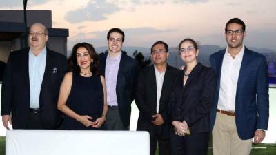 Jorge Shibli, Carolina y Jorge Andrés Canahuati, Dennis Oliva, Ruth Marie Sabillón y Rodrigo Canahuati.