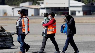 Hondureños deportados en San Pedro Sula. Foto: Archivo.