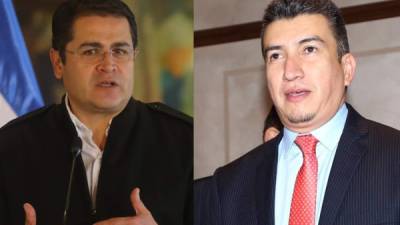 El presidente de Honduras, Juan Orlando Hernández, y el presidente de la Corte Suprema de Justicia (CSJ), Rolando Argueta.