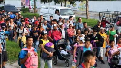 El grupo de hondureños salió el sábado de San Pedro Sula.