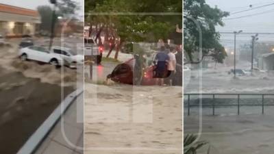 Los conductores fueron sorprendidos por la cantidad de agua lluvia en tan poco tiempo.