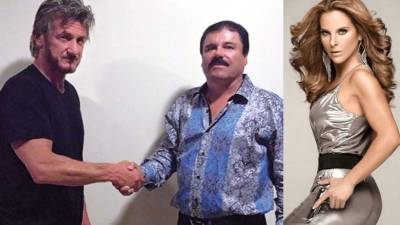 El actor esatdounidense, Sean Penn y el narcotraficante mexicano, Sean Penn. En la otra imagen Kate del Castillo.