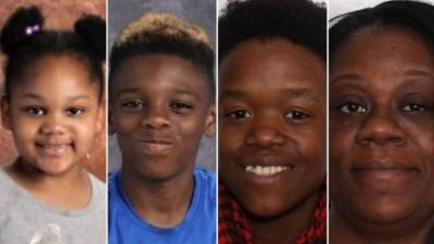 Las cuatro víctimas fueron (izq. a der.) Shanise Myers (5), Jeremiah Myers (11), Brandi Mells (22) y Shanta Myers (36).