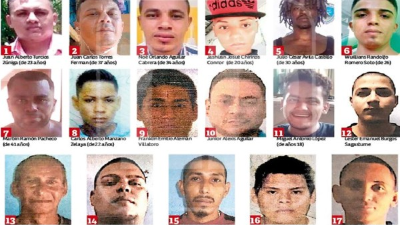 Los 17 muertos en centro penal de tela. hay uno más, pero sin identificar.