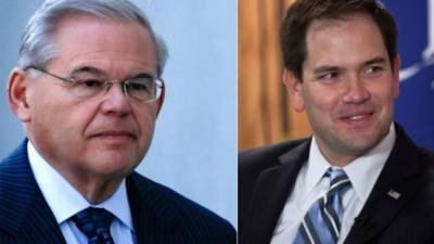 Los senadores estadounidenses Bob Menéndez y Marco Rubio.