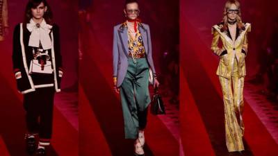 La colección de Gucci firmada por Alessandro Michele pone especial énfasis en los turbantes con nudos gigantes o los lazos amarrados en la cabeza