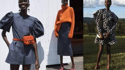 Resaltan colores brillantes, el blanco y negro, colores pomelo y pimienta que dan intensidad a las prendas.