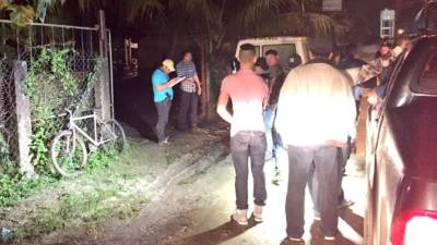 Escena del crimen en la comunidad de Manacalito, Puerto Cortés.