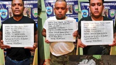 Tres detenidos por el presunto delito de lavado de activos.
