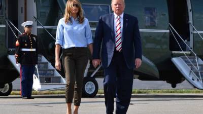 Desde Nueva Jersey Trump se refirió a los tiroteos.