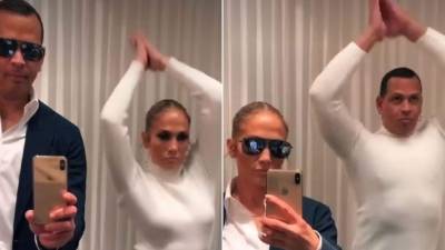 JLo y su prometido ARod hicieron el reto de TikTok 'Flip de Switch'.