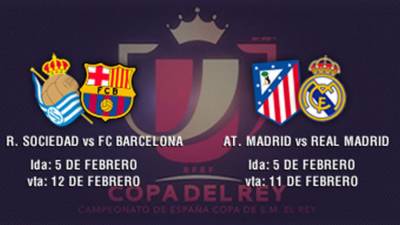 Estos son los duelos de semifinales de la Copa del Rey.
