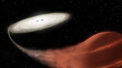 El descubrimiento consta de dos estrellas, una de las cuales es una enana blanca que toma material de su compañera.