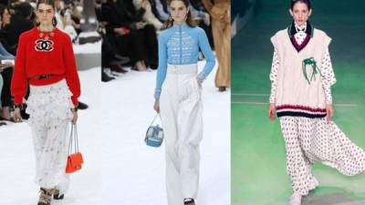 Casas de moda como Chanel y Lacoste han propuesto en esta temporada diseños extragrandes en tejidos de punto.