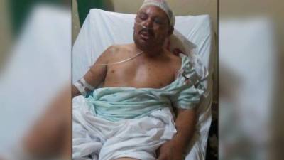 Antonio Díaz cuando era atendido en el hospital.