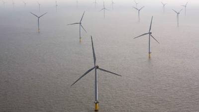 Una granja eólica en el mar del Norte, frente a las costas de Inglaterra, en la cual la estatal danesa Dong Energy es una de las socias.