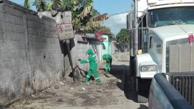 En Chamelecón se efectuó un fuerte operativo de limpieza para erradicar los basureros clandestinos.
