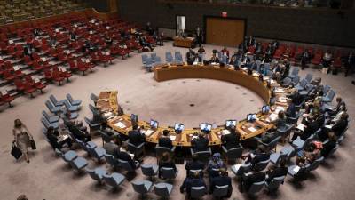 En asamblea de la ONU discutiendo la situación que enfrenta la población de Afganistán.