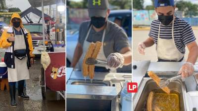 Henry Padilla en su negocio de churros.