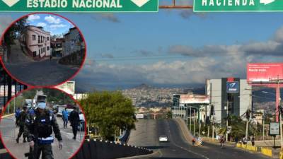 Imagen de la avenida Centroamérica en Tegucigalpa, vista casi vacía debido a las medidas preventivas adoptadas contra la propagación del nuevo coronavirus. Foto AFP