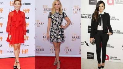 Famosas bajitas: Scarlett Johansson, Reese Witherspoon, Kourtney Kardashian.