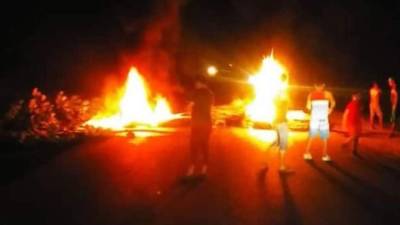 Protesta realizada en Jutiapa, Atlántida, Caribe de Honduras.