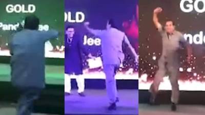 El infortunado cayó en el escenario.