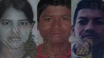 Imágenes de las tres personas que murieron de manera violenta.