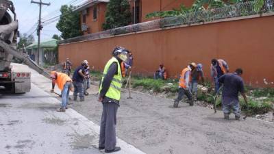 Obras. La otra semana se prevé alcanzar 600 metros de función lineal de concreto hidráulico.
