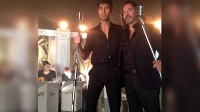 Enrique Iglesias y Marco Antonio Solís cuando colaboraron en el tema “El perdedor”.