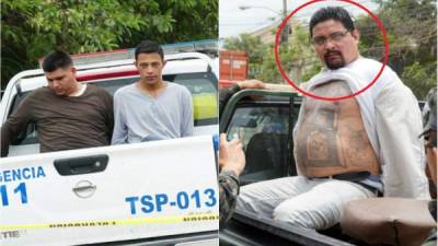 Los detenidos junto con el presunto cabecilla Wilmer Molina Espinal.