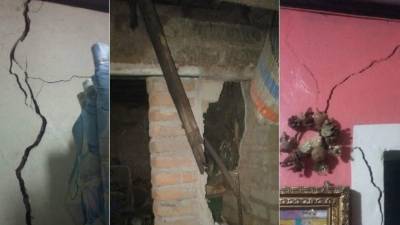 Varias viviendas resultaron con daños tras el sismo.
