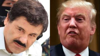 Un collage de Joaquín'El Chapo' Guzmán y Donald Trump.
