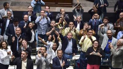 Los legisladores venezolanos durante una sesión de la Asamblea Nacional . AFP