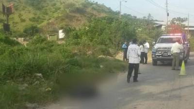 Escena del crimen en San Pedro Sula.