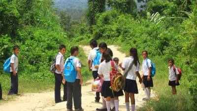 Escolares de zonas rurales debían recorrer varios kilómetros dos veces durante la jornada extendida. (Foto de Archivo).