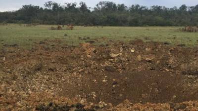 Zona clandestina que fue destruida por los uniformados en Gracias a Dios.