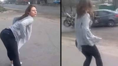 El baile sensual de una chica terminó en un grave accidente.