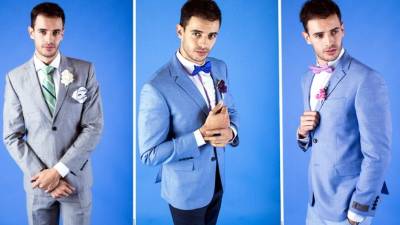 El azul celeste con el rosa pastel van perfecto para un enlace de día y al aire libre.