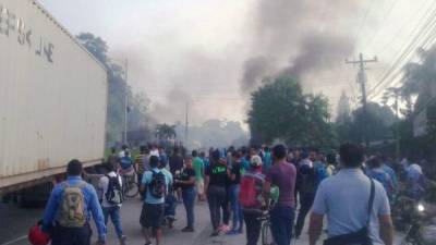 Las tomas se registraron a la altura sde la colonia 19 de septiembre de Choloma.