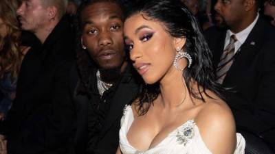 Offset y Cardi B durante los Grammy 2019 este domingo 10 de febrero de 2019. AFP.