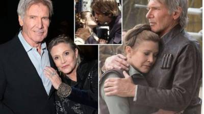 Harrison Ford junto a Carrie Fisher en diferentes momentos que vivieron en Star Wars (La Guerra de las Galaxias).