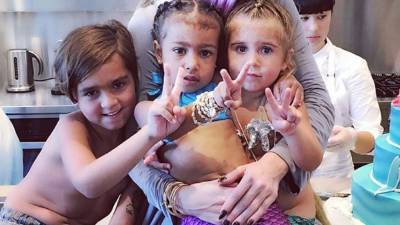 Mason Disick, North West y Penélope Disick.